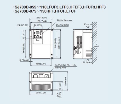 Hitachi SJ700D-075HFUF3 AC Drive - Image 2